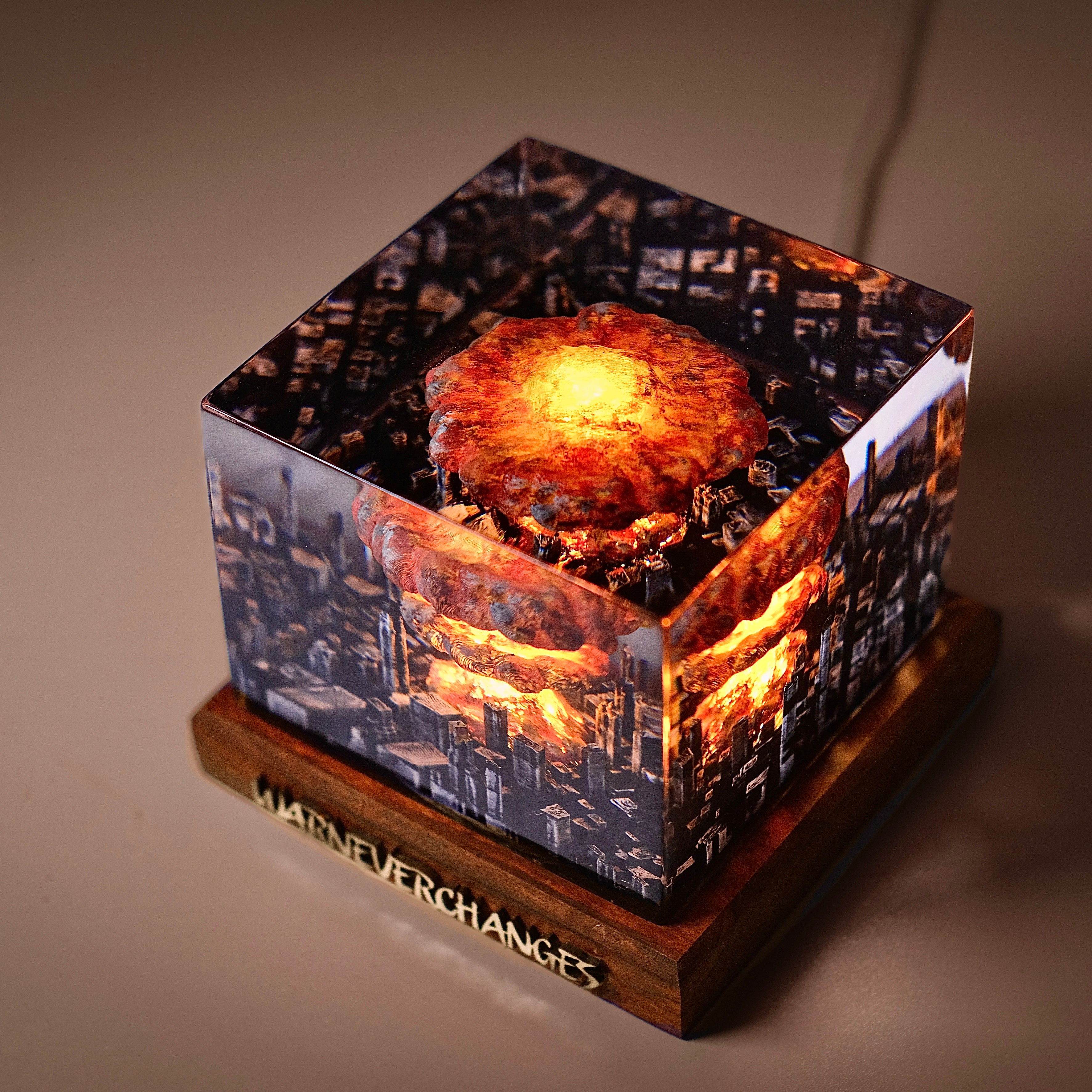 Explosion in the city Resin lamp