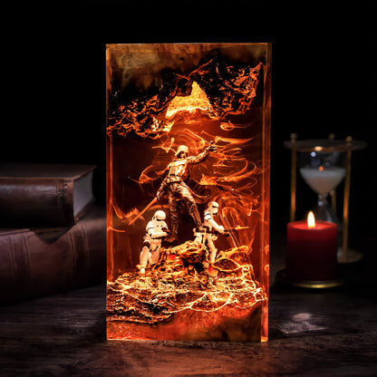 The Shadow Commander: Starry Nebula Resin Lamp